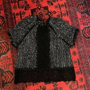 Zara Tweed and Lace Top